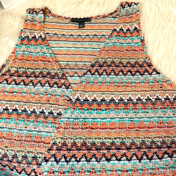 Signature 1 Studio Ladies Striped Knit Cover Up Fringe Vest - Picture 8 of 11